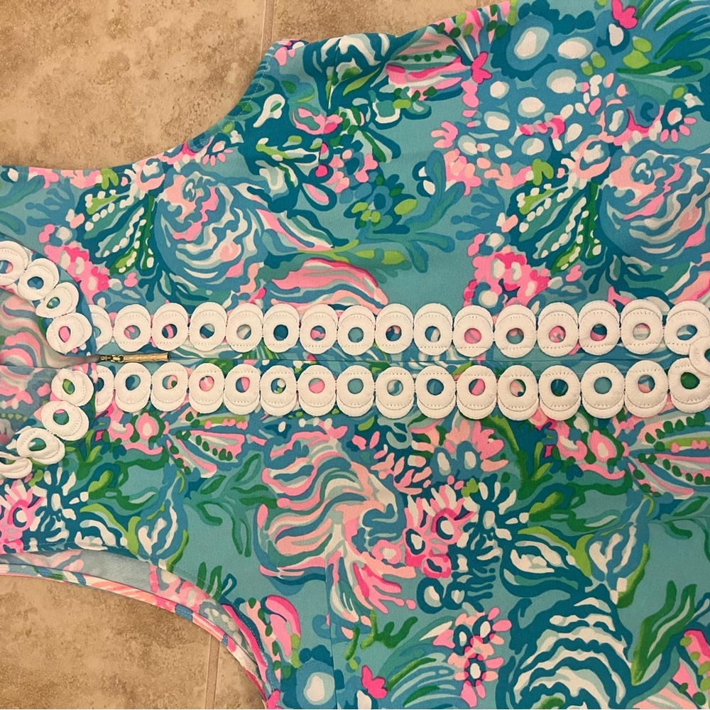 Lilly Pulitzer Blue and Pink Mini Dress-size 10 - Picture 8 of 9